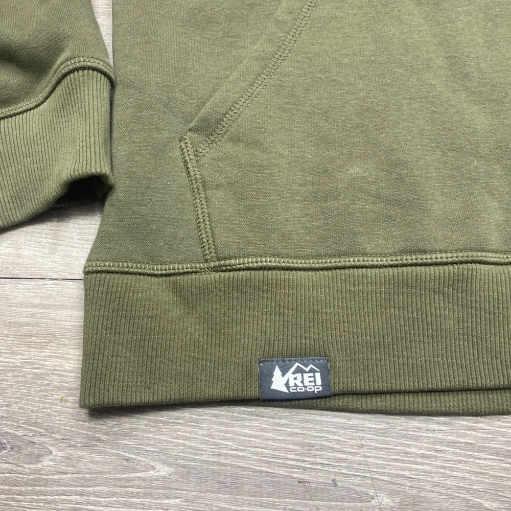 REI Co-op Hoodie Mens S Green Eras of the Co-op 40s Graphic Fleece Outdoor Sweat